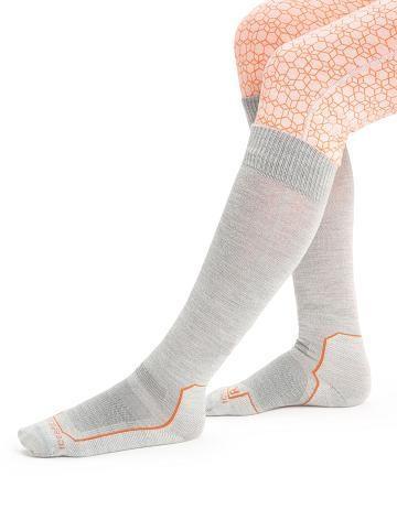 Blizzard Heather / Flash Icebreaker Merino Ski+ Ultralight Over the Calf Women's Socks | AU 1442RVDW